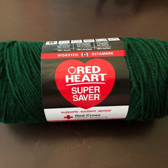 Red Heart Super Saver #4 Worsted Yarn 0389 Hunter Green No Dye Lot 364 Yards - Picture 1 of 12